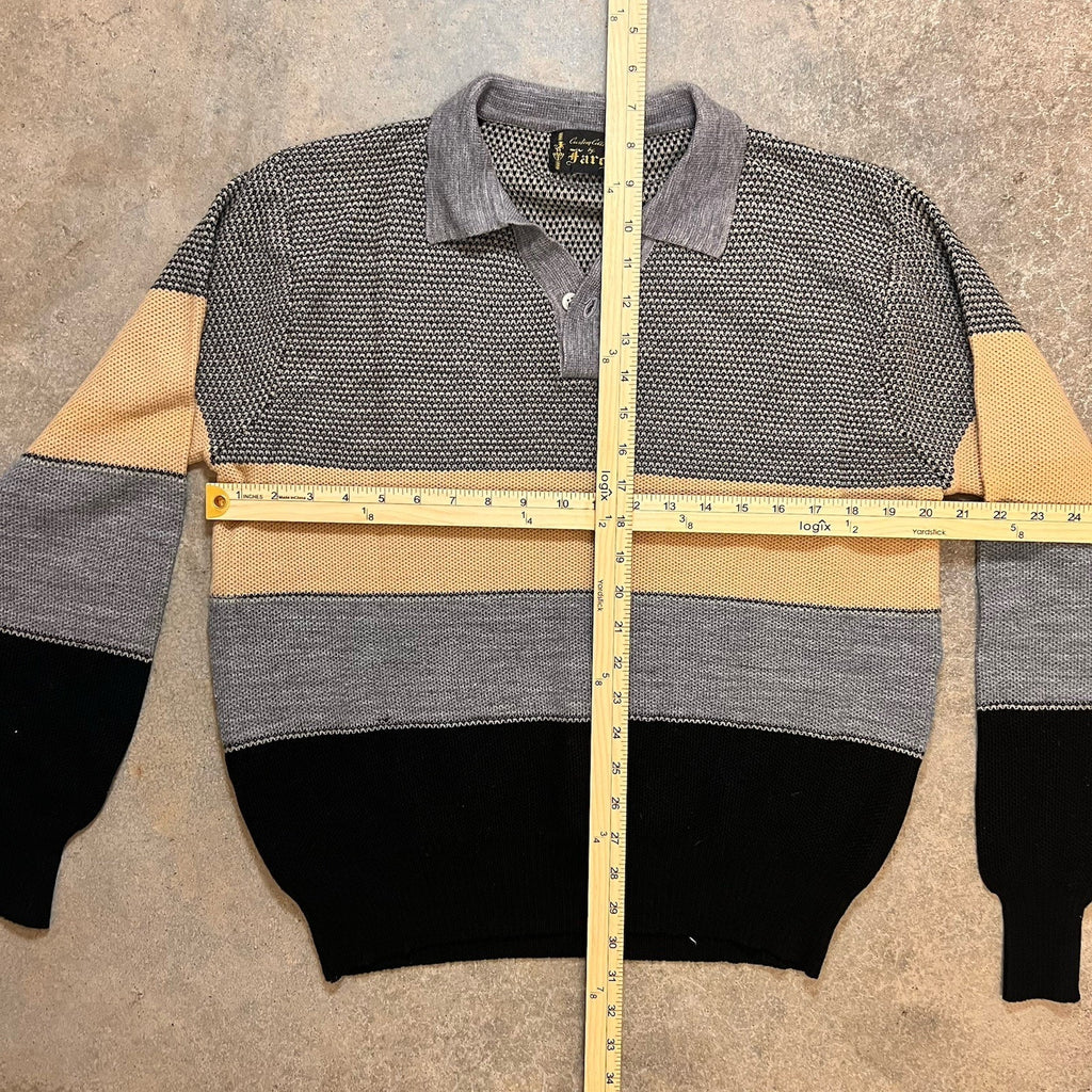 Fargo Custom Collection Vintage Knit Long Sleeve Polo Size Medium