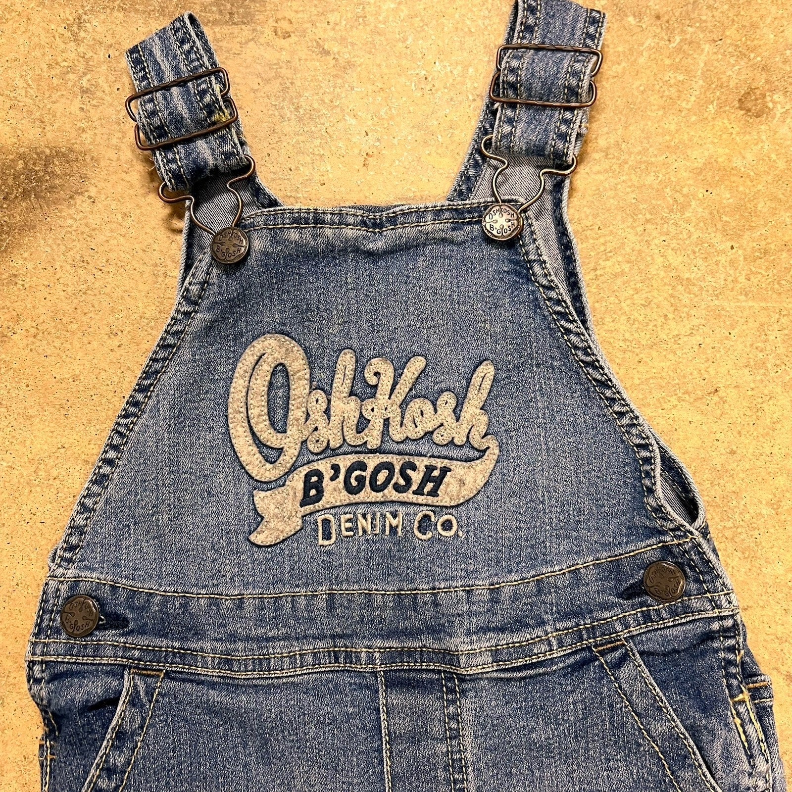 Vintage Osh Kosh B'Gosh Vestbak Boys Denim Co Logo Overalls Size 3T