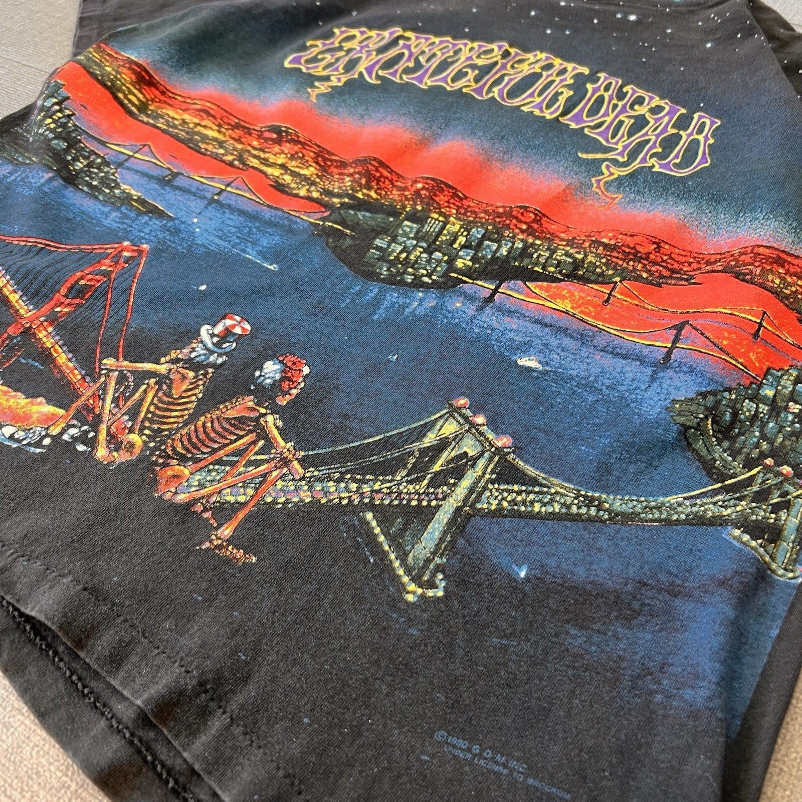 Vintage 1990 Grateful Dead San Francisco Bridge T Shirt All Over Print