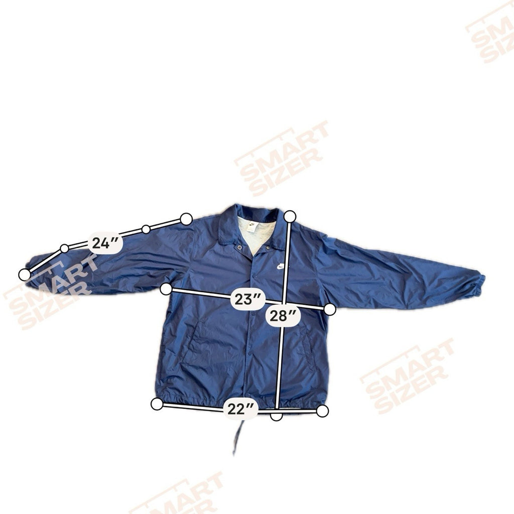 Nike Coaches Jacket Men's Small Blue Lightweight Windbreaker Snap Front Navy