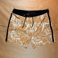 Vuori Cruise Board Shorts Mens 36 Yellow Floral Leaf Beach Boat Surf Swim Vacay