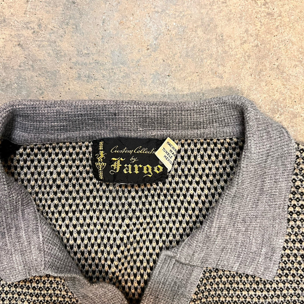 Fargo Custom Collection Vintage Knit Long Sleeve Polo Size Medium