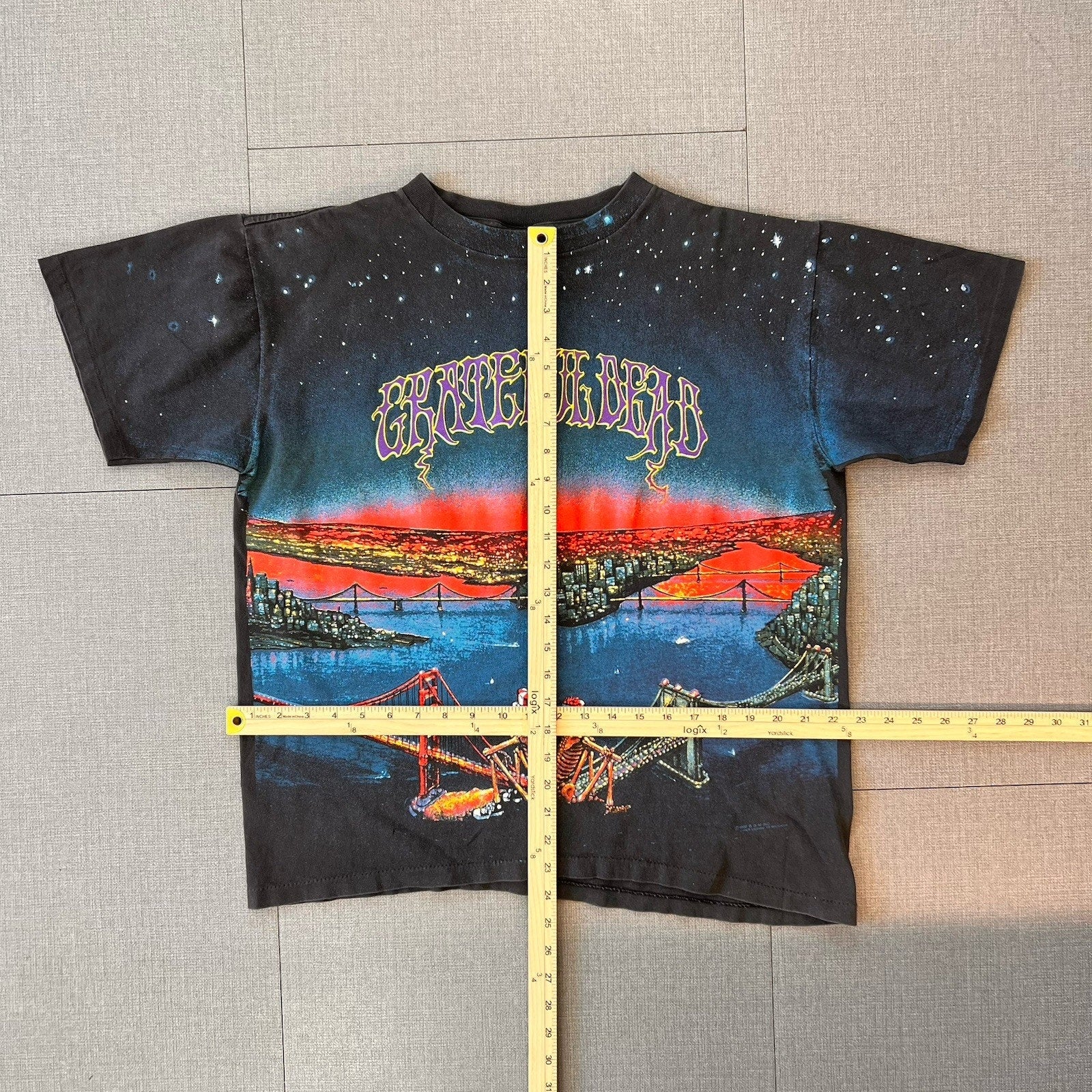 Vintage 1990 Grateful Dead San Francisco Bridge T Shirt All Over Print