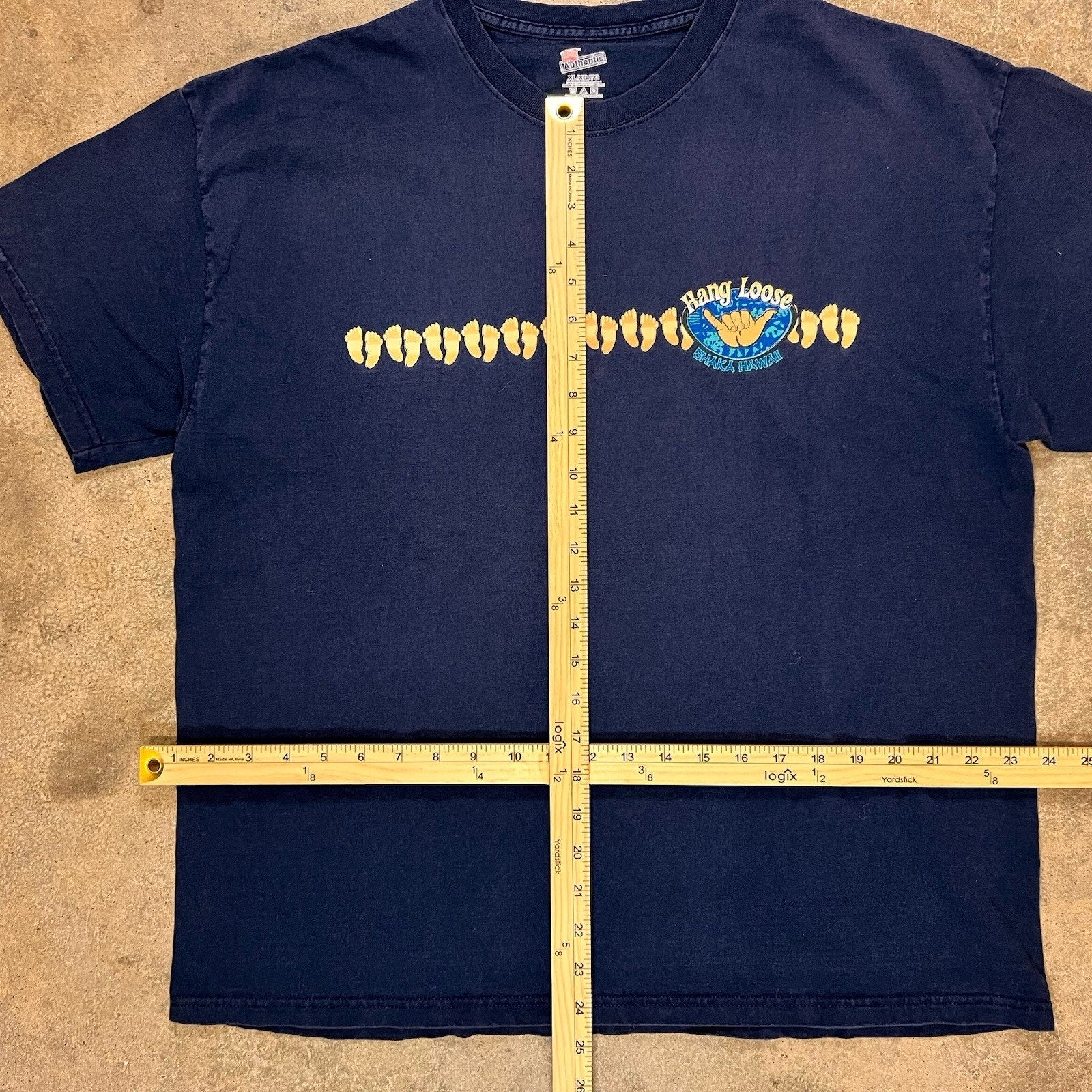 Vintage Hanes T Shirt Men's XL Blue Hang Loose Hawaii Surfing Pre Shrunk