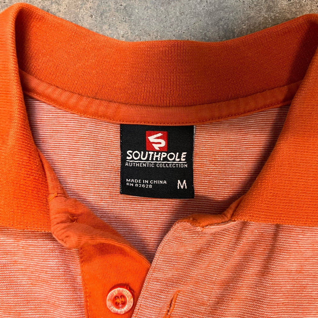 Southpole Polo Shirt Mens Large Red Black Striped Short Sleeve Hip Hop Y2K