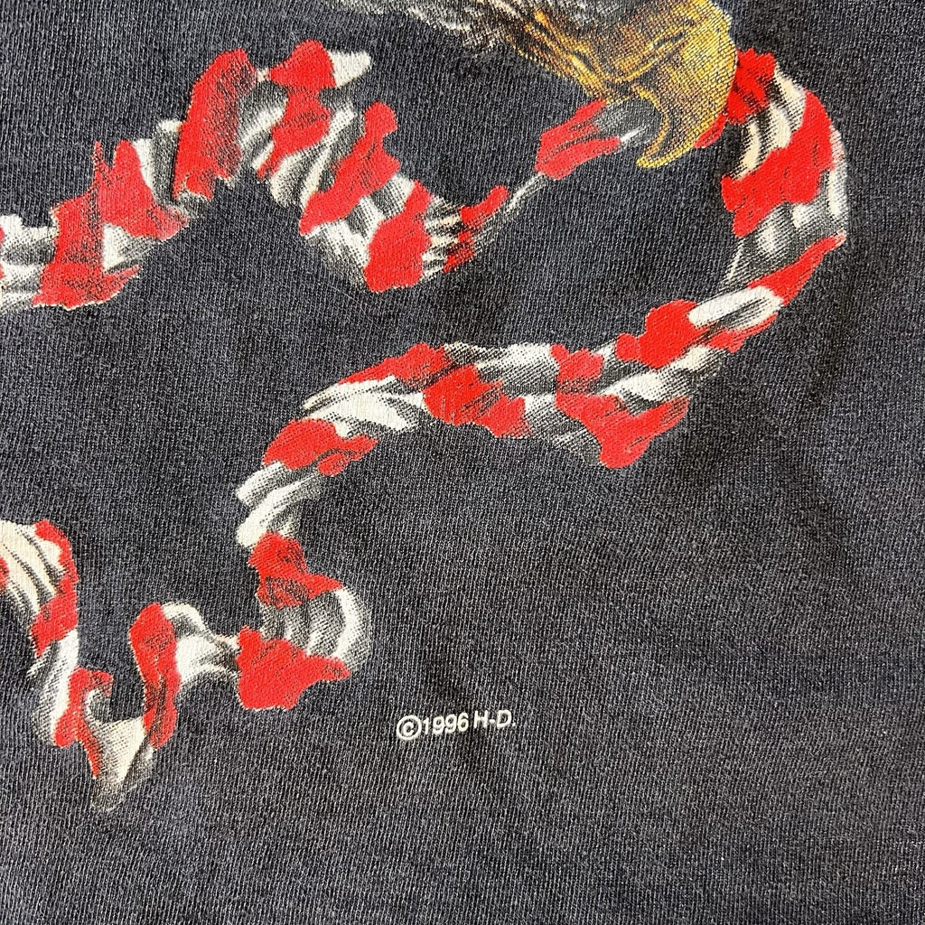 VTG 1996 Harley Davidson Shirt Men’s M Black AOP Eagle All Over Print Tee USA