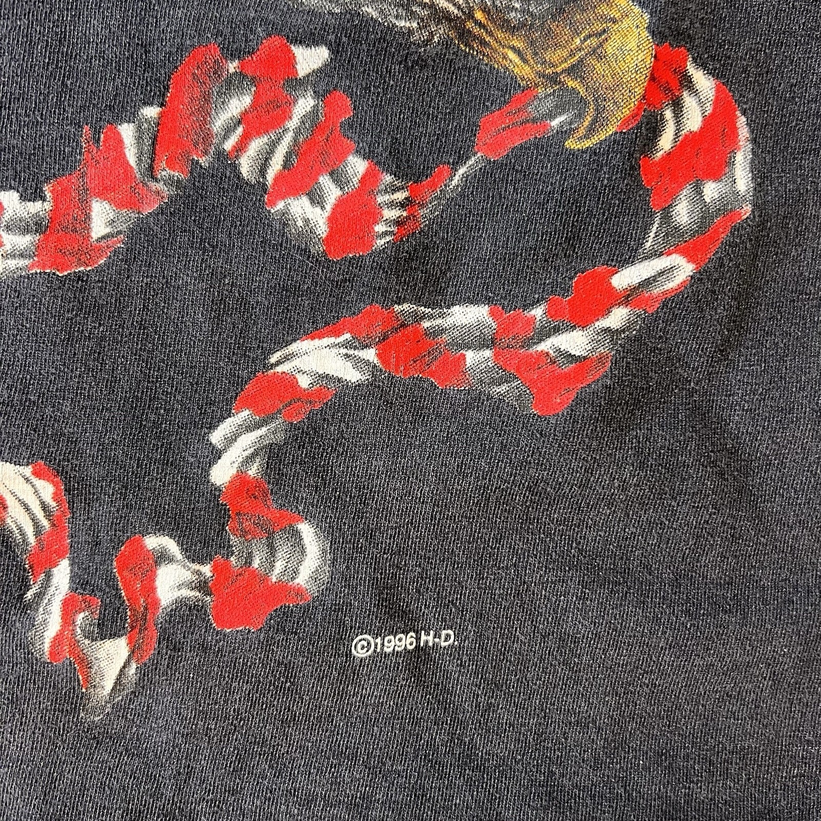 VTG 1996 Harley Davidson Shirt Men’s M Black AOP Eagle All Over Print Tee USA