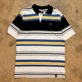 Southpole Polo Shirt Mens Large Blue Black Striped Short Sleeve Hip Hop Y2K