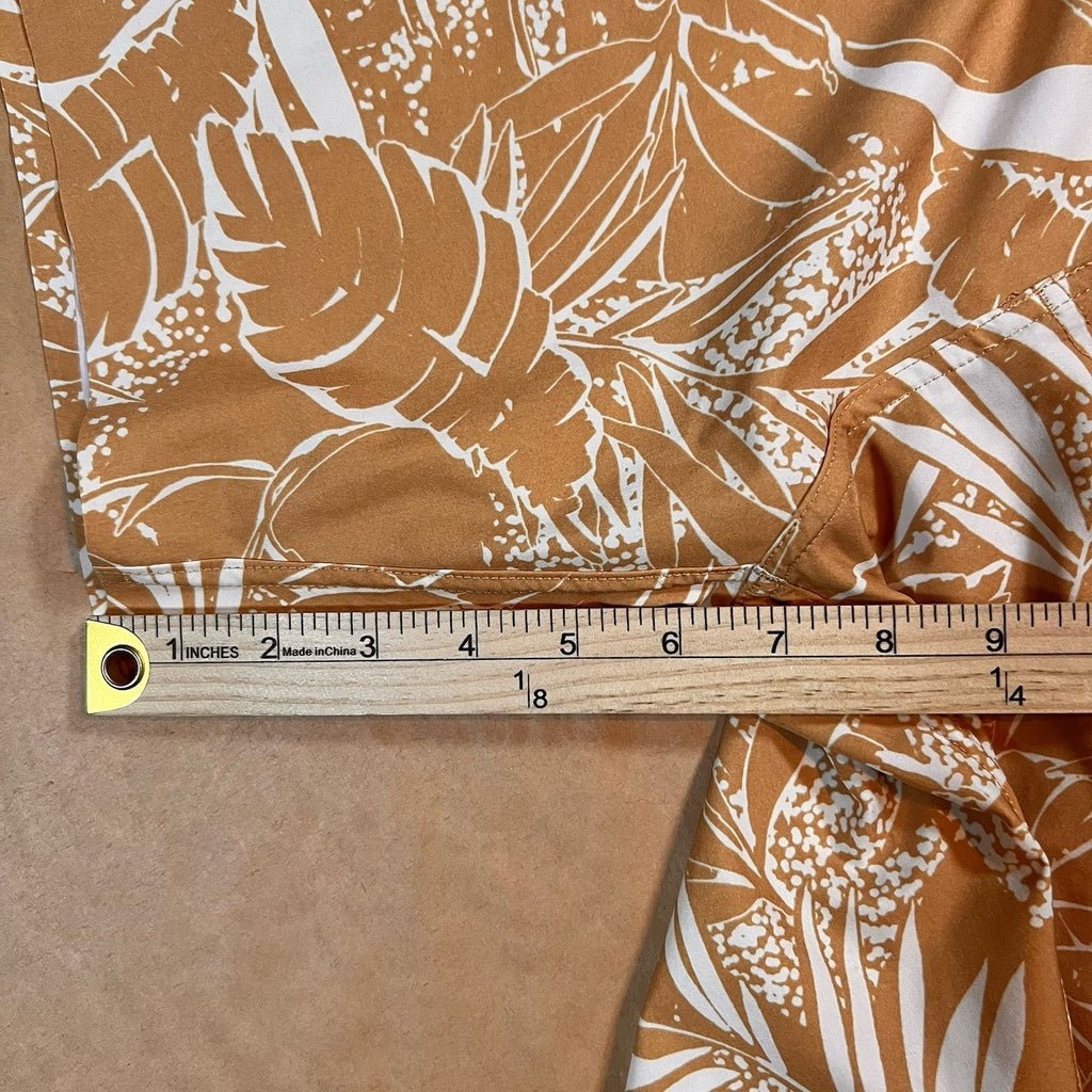 Vuori Cruise Board Shorts Mens 36 Yellow Floral Leaf Beach Boat Surf Swim Vacay