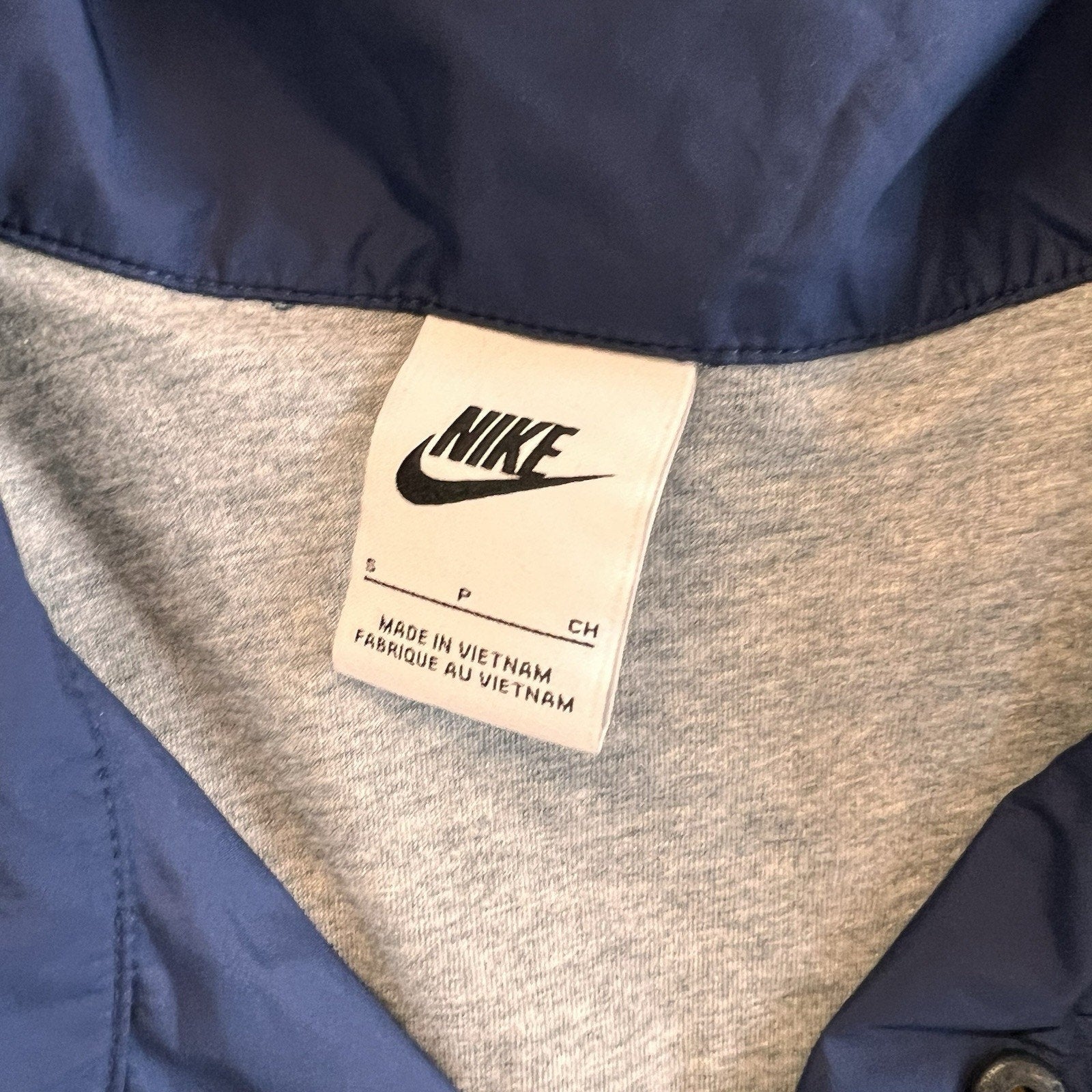 Nike Coaches Jacket Men's Small Blue Lightweight Windbreaker Snap Front Navy