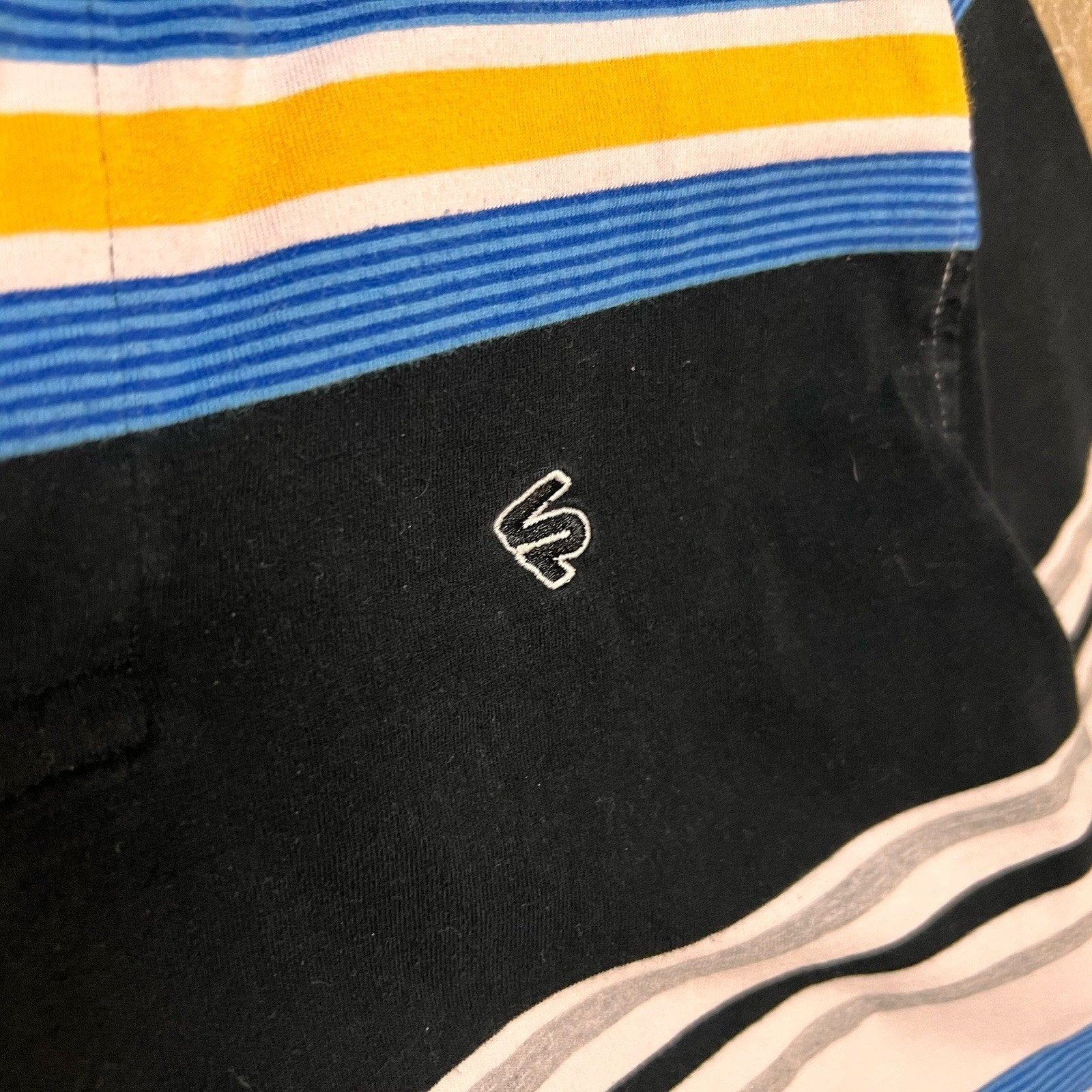 Southpole Polo Shirt Mens Large Blue Black Striped Short Sleeve Hip Hop Y2K