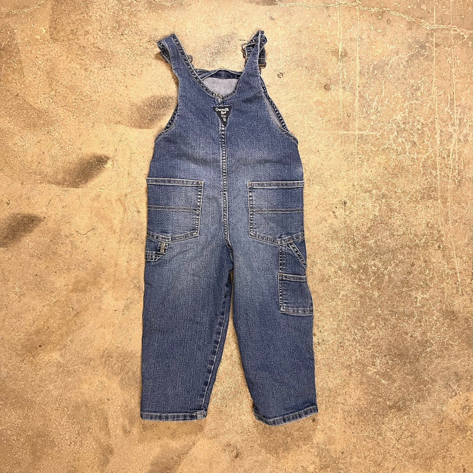 Vintage Osh Kosh B'Gosh Vestbak Boys Denim Co Logo Overalls Size 3T