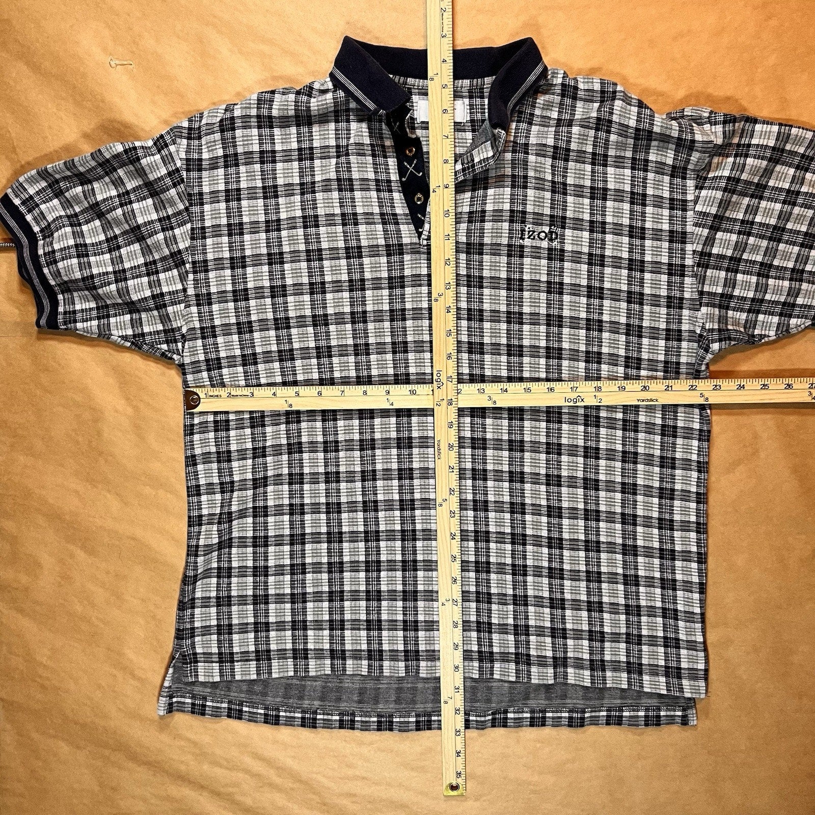 90’s Vintage Izod Polo Size XXL, Green With Dark Green Stripes