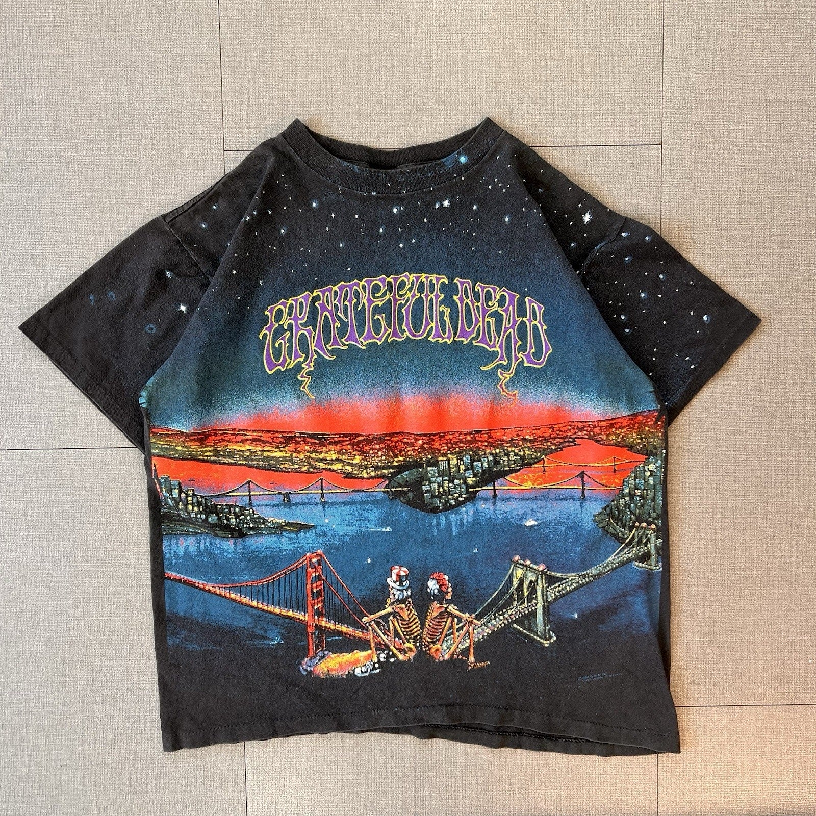 Vintage 1990 Grateful Dead San Francisco Bridge T Shirt All Over Print
