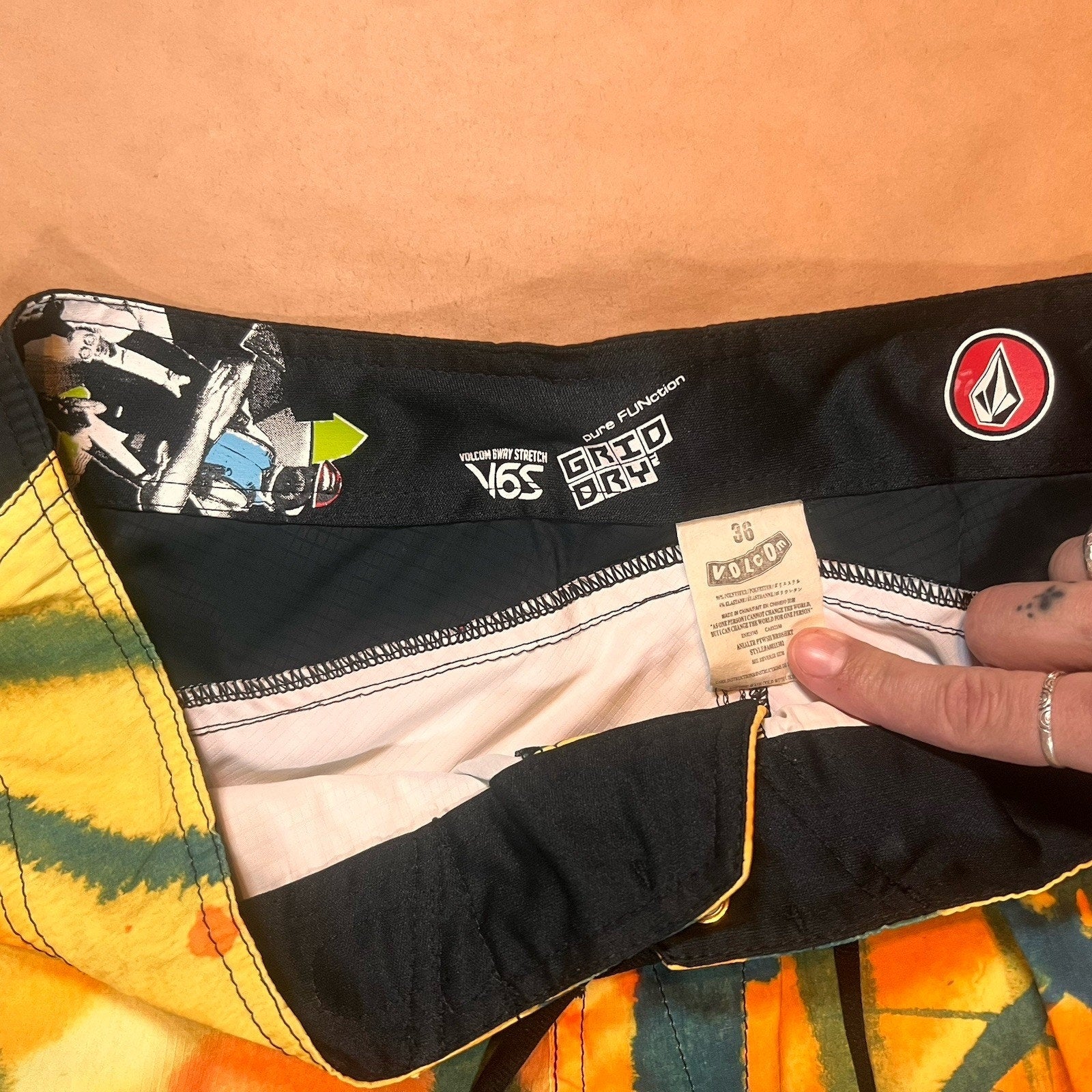 Volcom Foster Too Mod Board Shorts Size 36 Blue Grey