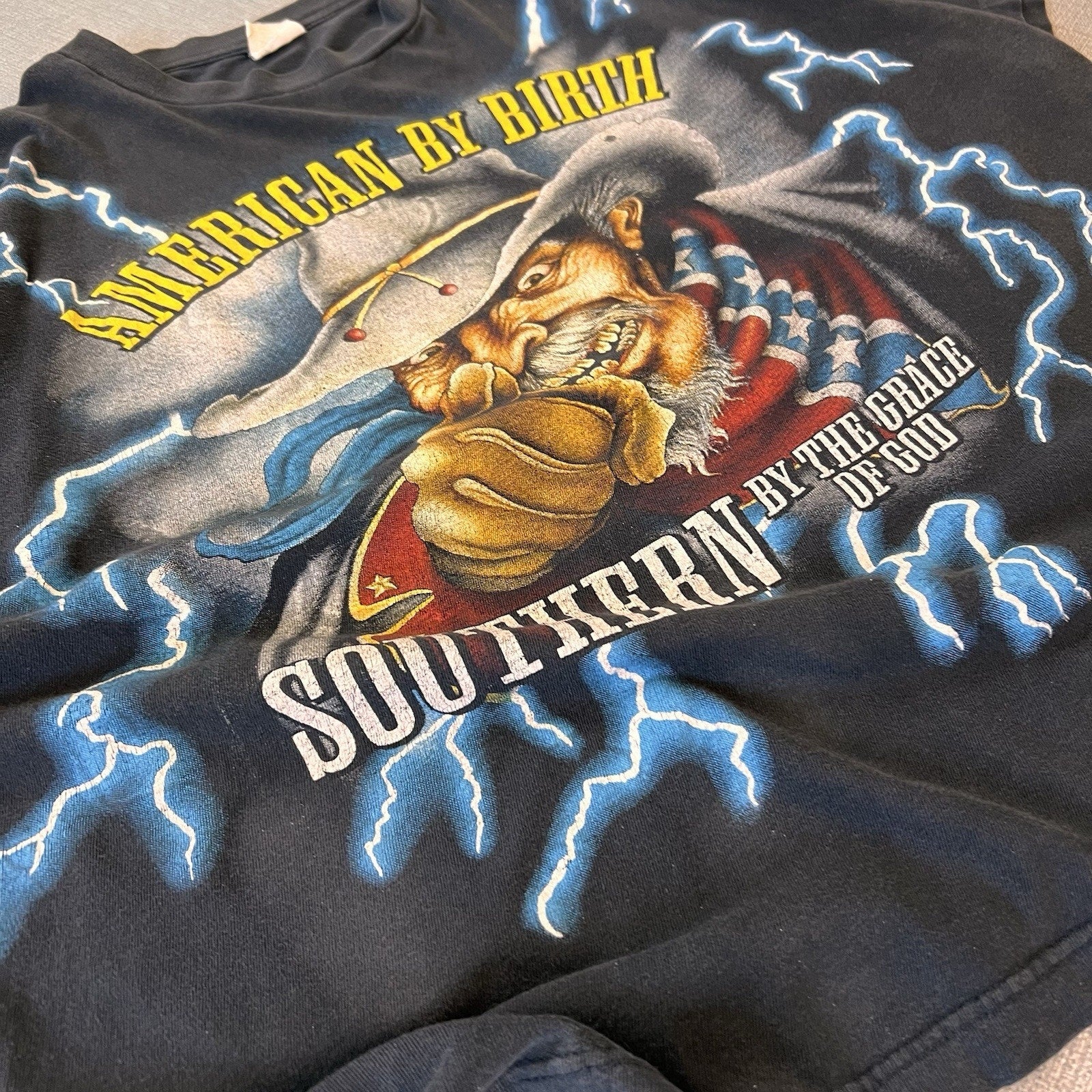 Vintage American Thunder Southern American by Birth T-Shirt 100% Cotton XL