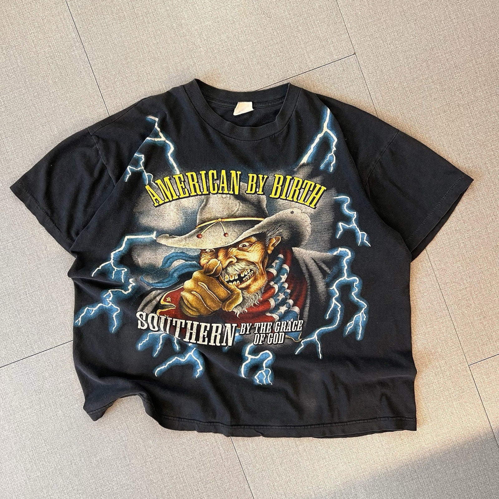 Vintage American Thunder Southern American by Birth T-Shirt 100% Cotton XL