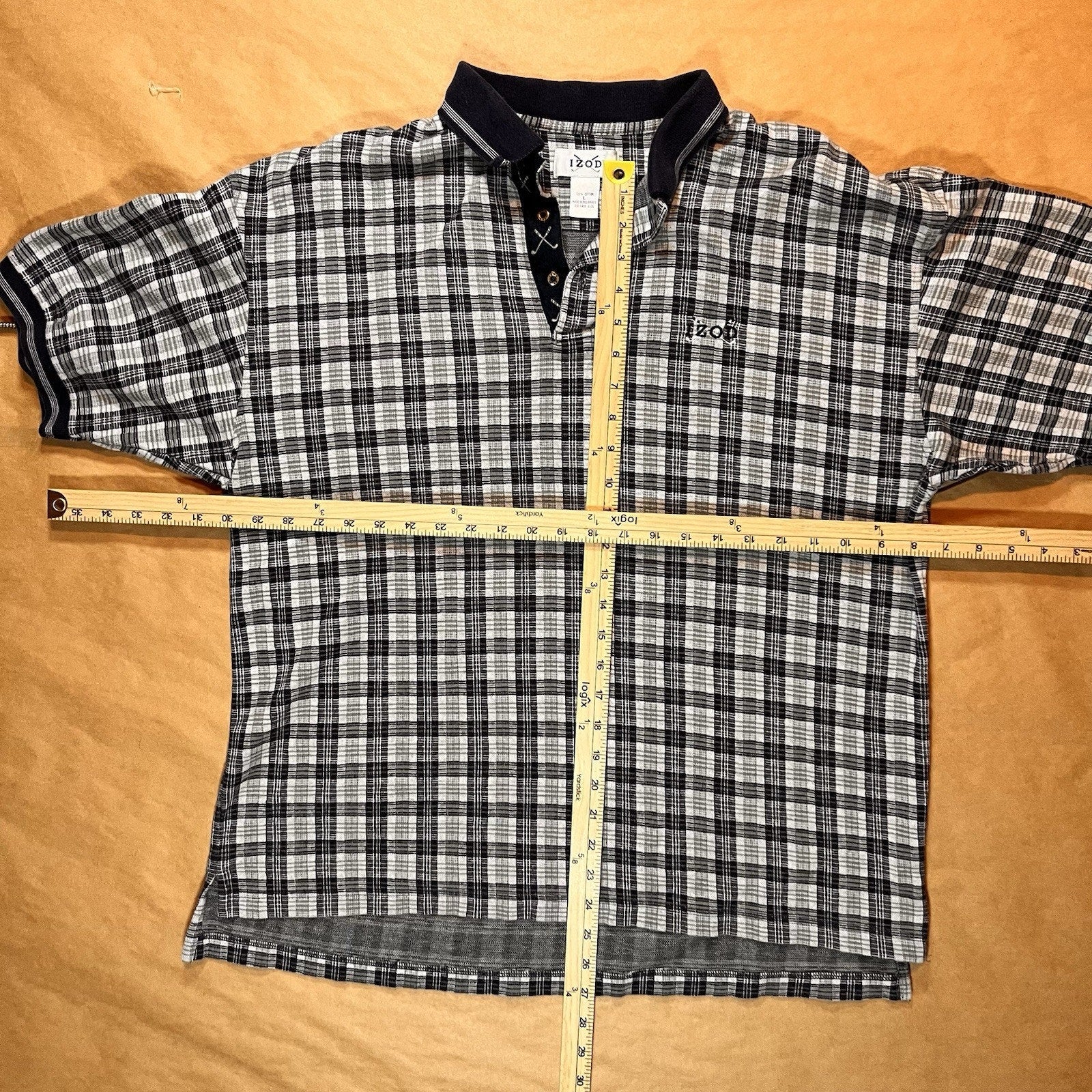 90’s Vintage Izod Polo Size XXL, Green With Dark Green Stripes